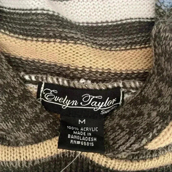 🆕Evelyn Taylor Multicolor Stripe Hooded Long Sweater M🆕 - Picture 6 of 7